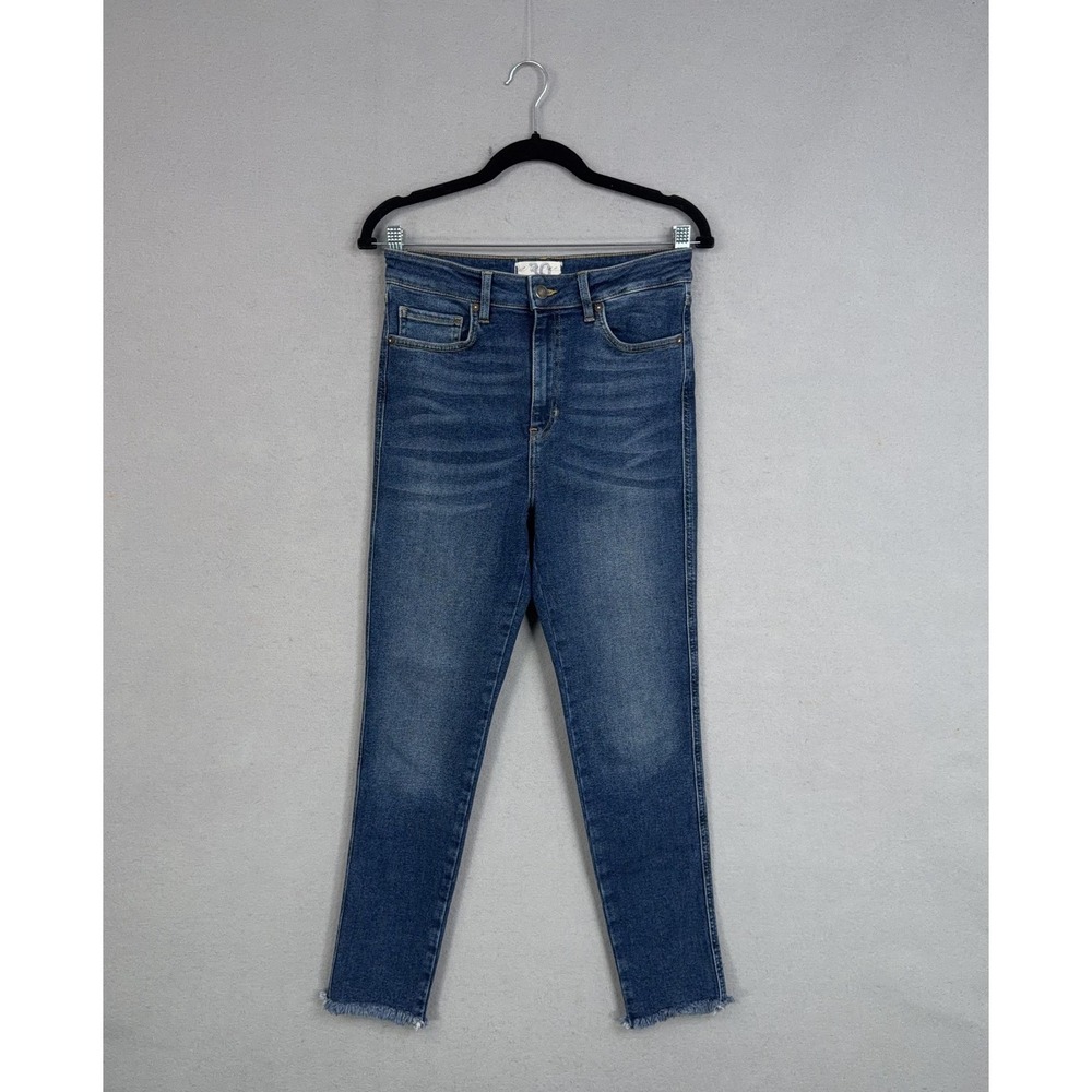 We The Free Jeans Womens 30 Blue High Rise Skinny Raw Hem Stretch Whiskered